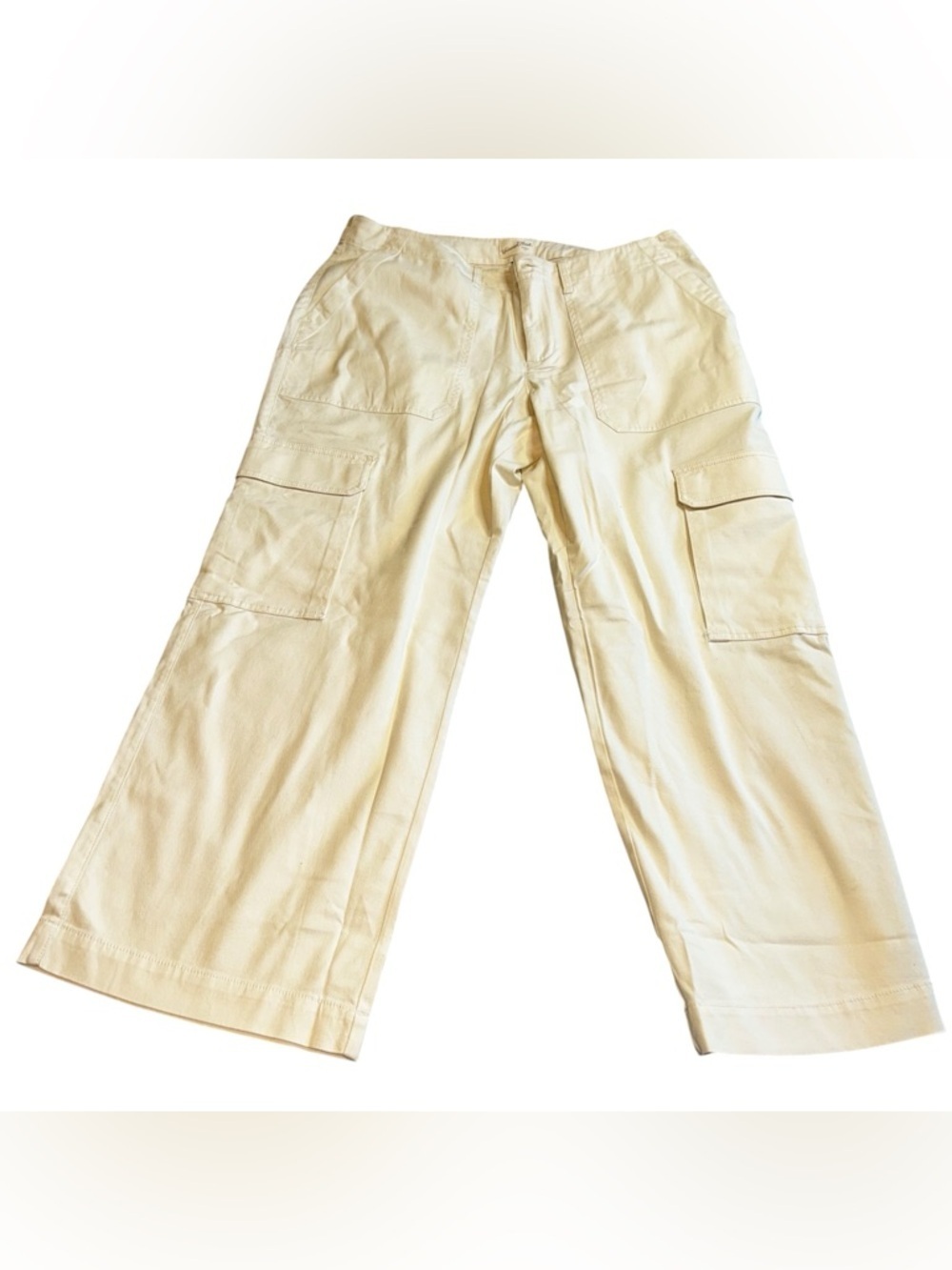 Universal Thread Light Cream Wide-Leg Cargo Trousers size 16S